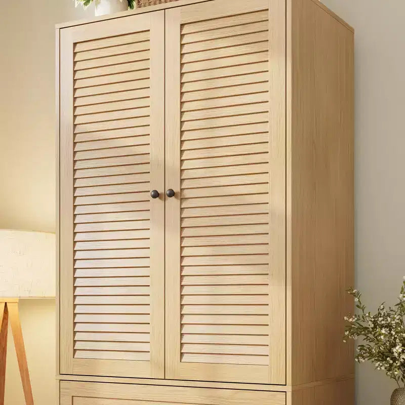 Armário roupeiro COZONY com 3 gavetas e 2 portas, armário de madeira moderno para quarto, roupeiro branco independente para cargas pesadas