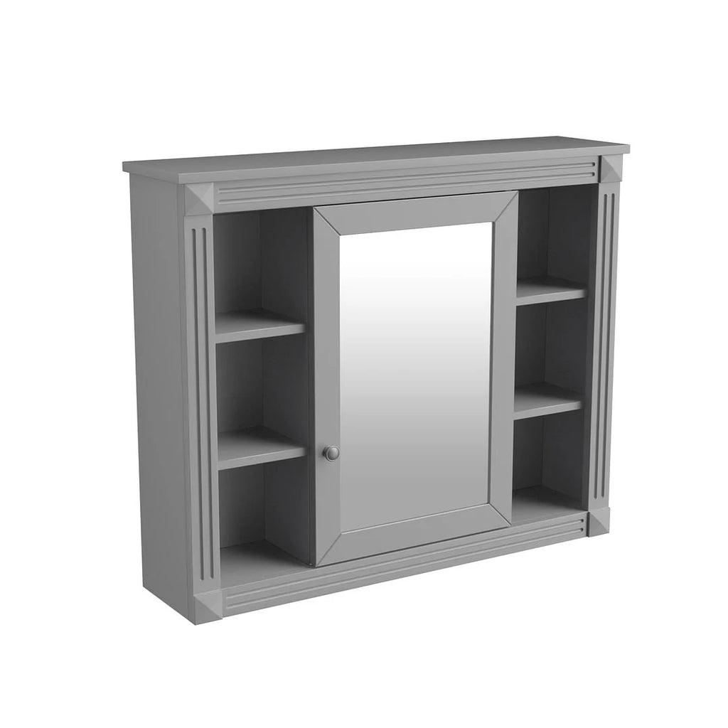 Moderne badkamermeubelset van 36 inch met wastafelblad, spiegelkast, 2 deuren en 2 laden