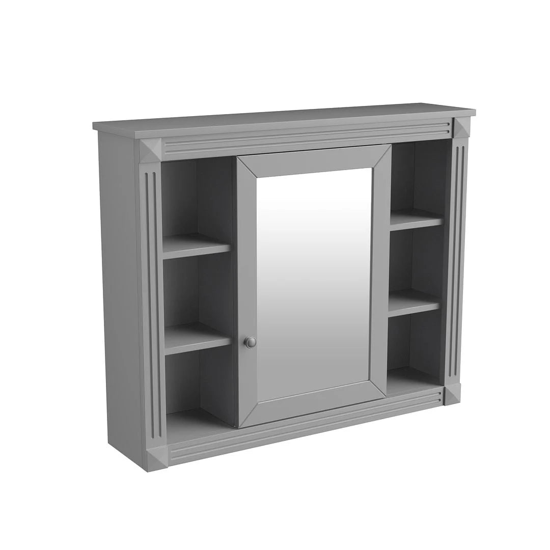 Moderne badkamermeubelset van 36 inch met wastafelblad, spiegelkast, 2 deuren en 2 laden