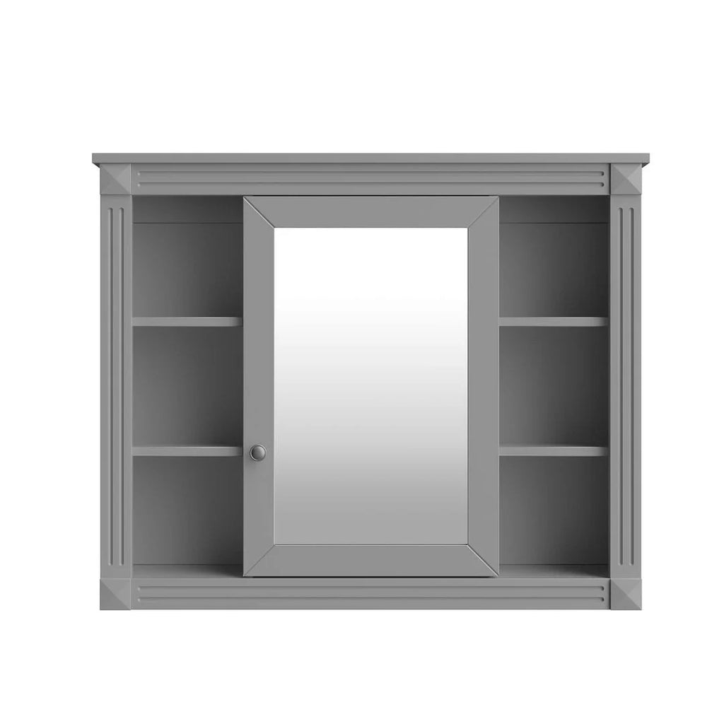 Moderne badkamermeubelset van 36 inch met wastafelblad, spiegelkast, 2 deuren en 2 laden