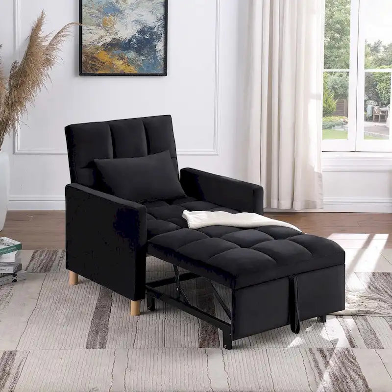 Poltrona letto trasformabile Aukfa, poltrona singola con cuscino