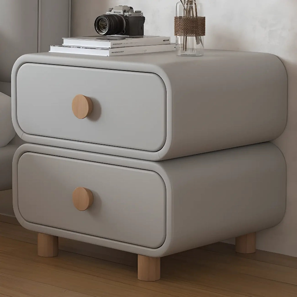 Mesa de cabeceira escandinava Pleather com acabamento em pele sintética
