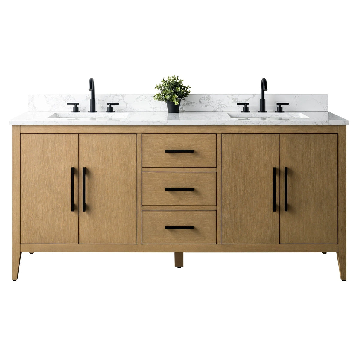 Mobile bagno Vanity Art 72 con doppio lavabo e piano in marmo composito