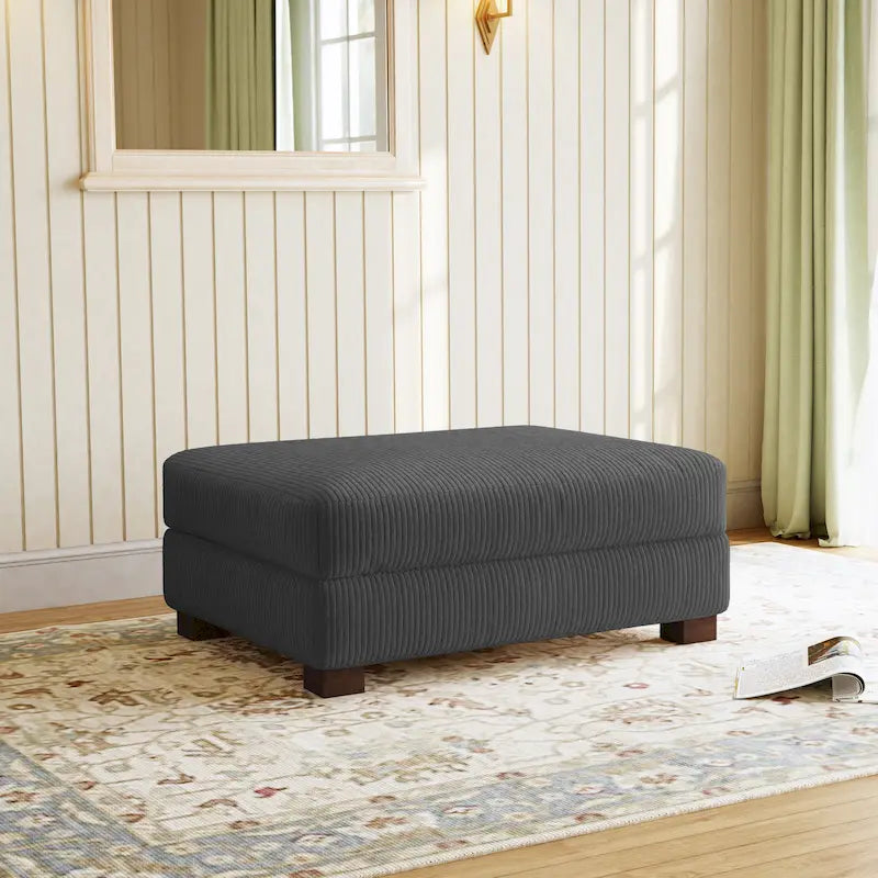 Pouf moderno oversize in tessuto a coste