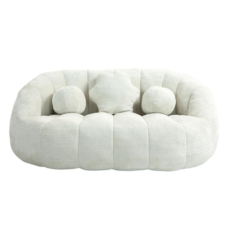 Witte chenille loungefauteuil van 63,78 met schuim met hoge dichtheid
