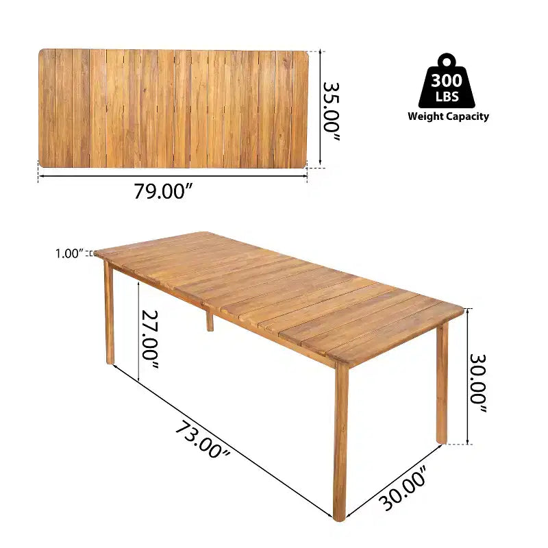 Conjunto de jantar rústico Irene da Christopher Knight Home com 9 peças, em madeira de acácia para exterior, cadeiras com encosto curvo e almofadas