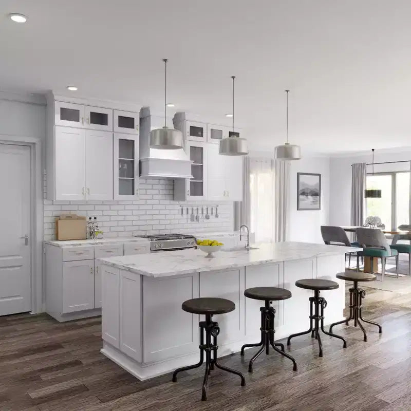 Armário de cozinha de parede cego HOMLUX Shaker branco, fácil de montar em sistema DIY