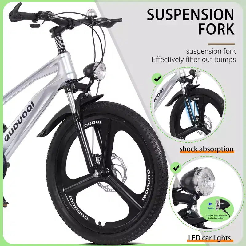 Mountain bike per bambini NAYSAYE da 20 pollici con trasmissione a 7 velocità e telaio in lega di magnesio, per bambini e bambine dagli 8 ai 12 anni, 57.09*21.65*29.92