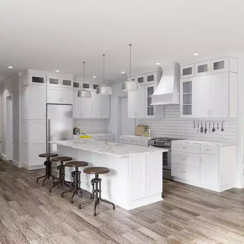 Armário de cozinha de parede cego HOMLUX Shaker branco, fácil de montar em sistema DIY