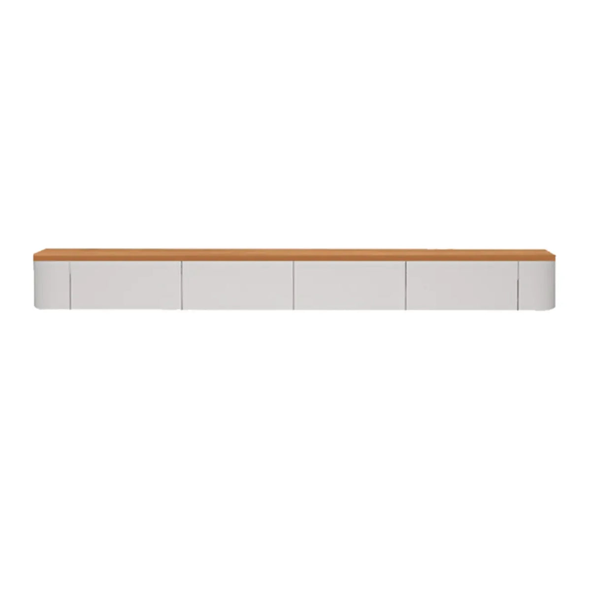 Moderner langer weißer schwebender TV-Schrank aus Holz mit Schubladen