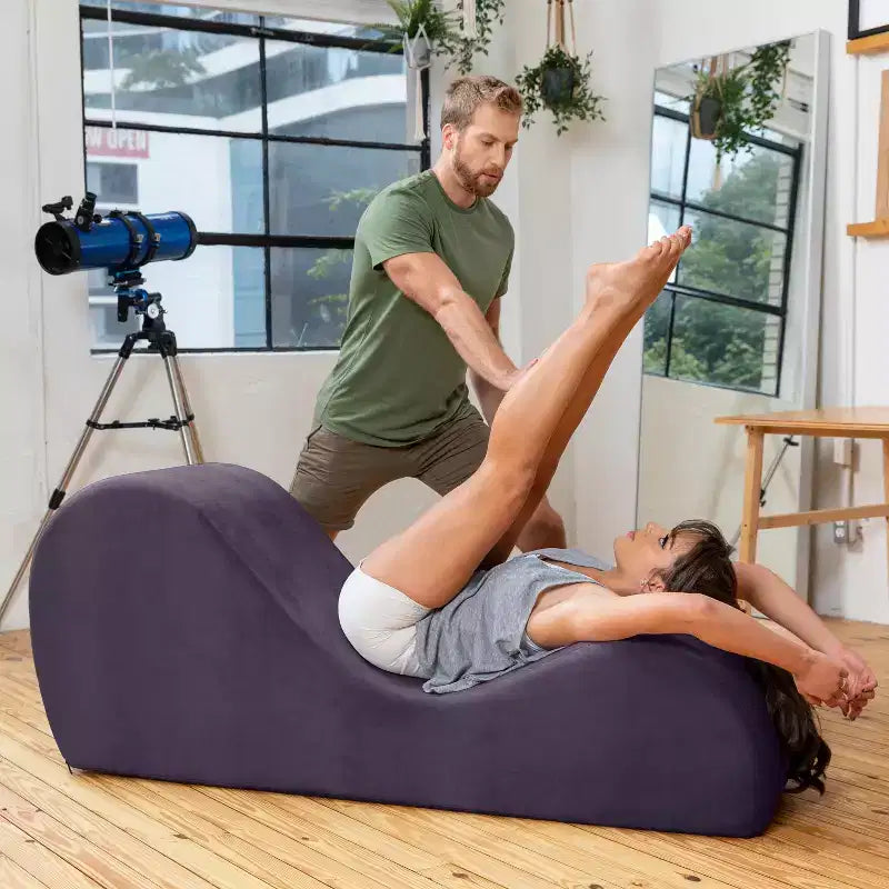 Espreguiçadeira elegante Avana para ioga - fabricada nos EUA - ideal para alongamentos, relaxamento, exercício e muito mais, 60D x 18W x 26H polegadas, cinzento-claro
