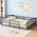 Lit Montessori bas Luxystar, taille double, avec barrières de sécurité et tête de lit