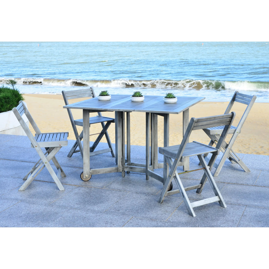 Conjunto de mesa de jantar exterior SAFAVIEH Brandy com 5 peças - 43Wx35Dx29H
