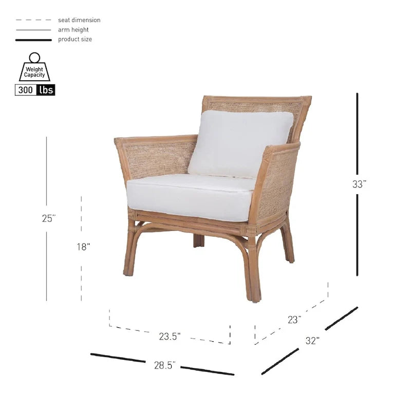Fauteuil d’appoint Tatum en rotin