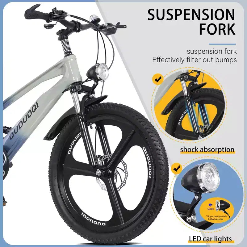 Mountain bike per bambini NAYSAYE da 20 pollici con trasmissione a 7 velocità e telaio in lega di magnesio, per bambini e bambine dagli 8 ai 12 anni, 57.09*21.65*29.92