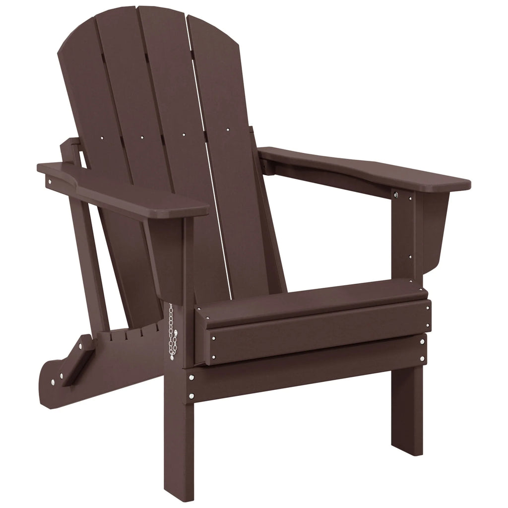 Polytrends Laguna Fade Resistant All Weather Outdoor Patio Folding Adirondack Chair