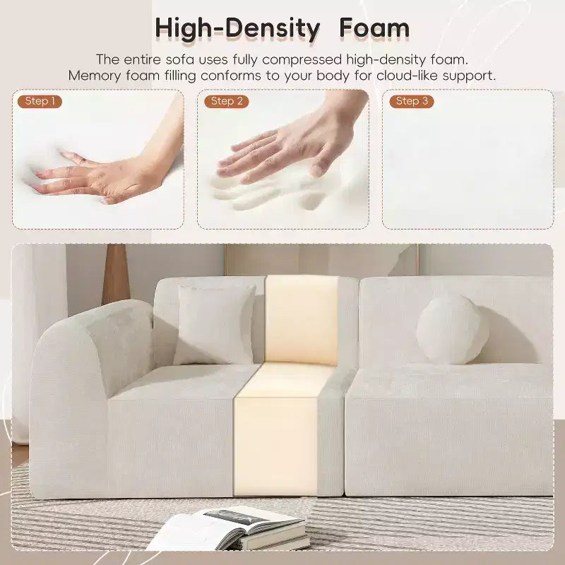 140-Zoll-modernes gebogenes Ecksofa mit Chaiselongue, 3-teiliges Set, für das Wohnzimmer