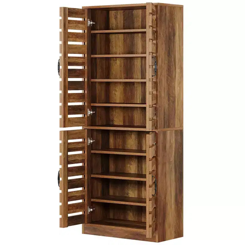 Sapateira alta Lantine de 70.8 com portas de persiana, armário vertical para arrumação de calçado com 9 níveis e espaço para 27 pares