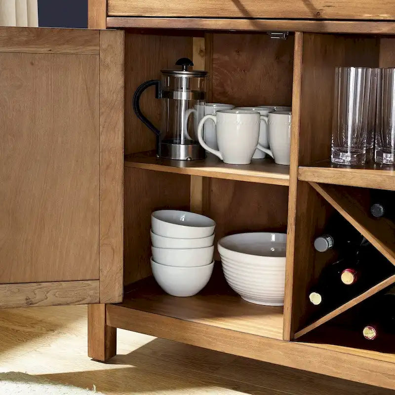 Crosley Roots Natural Finish Buffet - 52  W x 18  D x 36  H