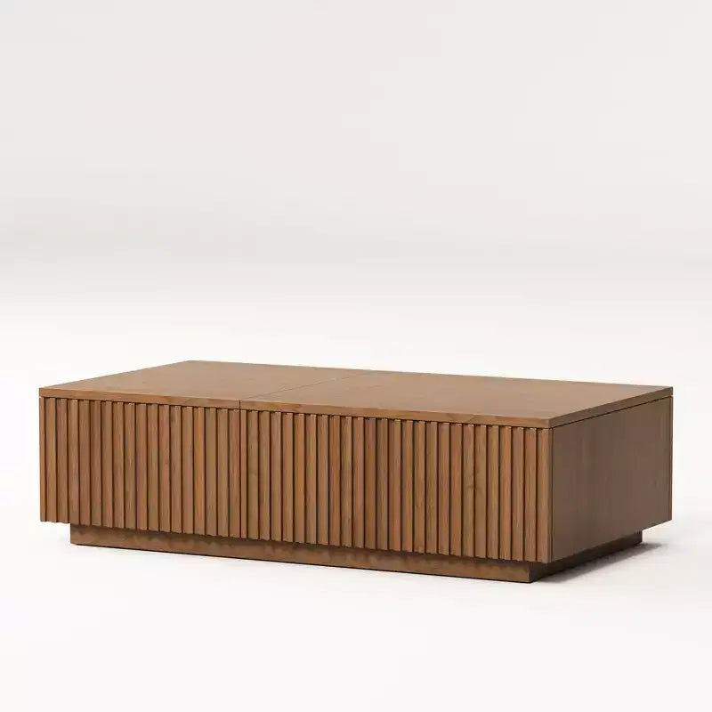 51.1 Mesa de centro moderna de meados do século com tampo elevável, mesa retangular central em nogueira para a sala de estar