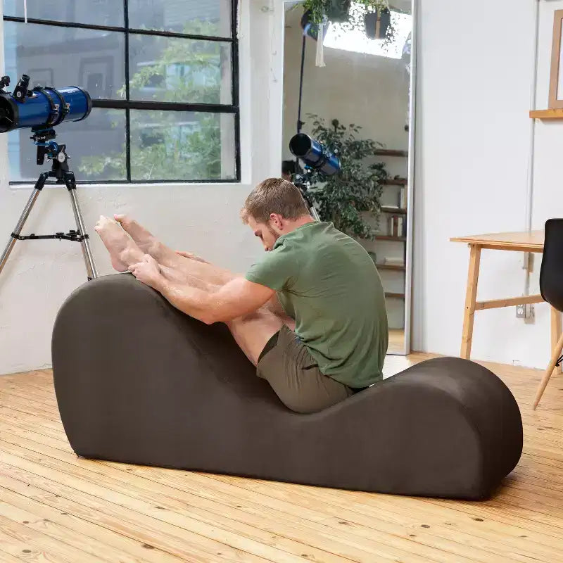 Espreguiçadeira elegante Avana para ioga - fabricada nos EUA - ideal para alongamentos, relaxamento, exercício e muito mais, 60D x 18W x 26H polegadas, cinzento-claro