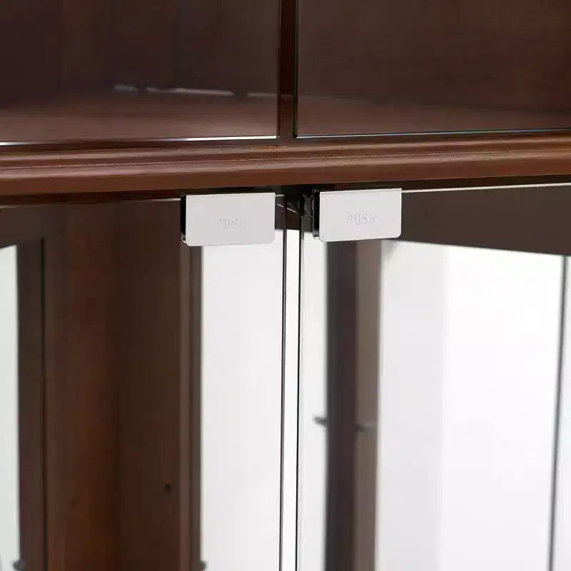 Vitrine de canto, cerejeira/nogueira, vitrine de exposição com 4 portas de vidro
