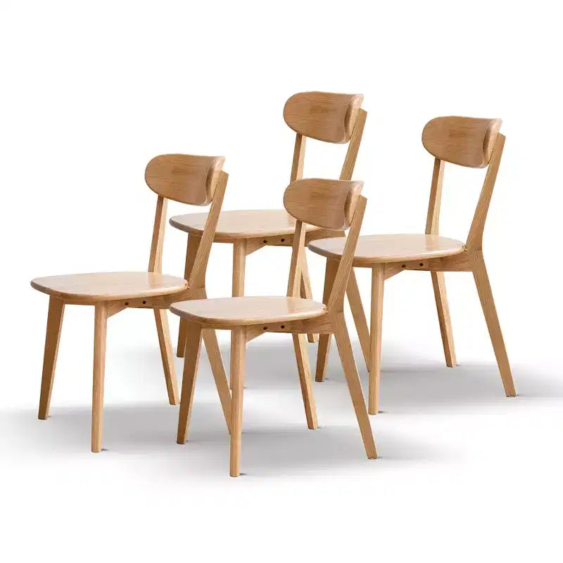 MAYEERTY Set aus 4 Esszimmerstühlen aus Massivholz, natürliche Holzstühle für Küche, Esszimmer oder Wohnzimmer