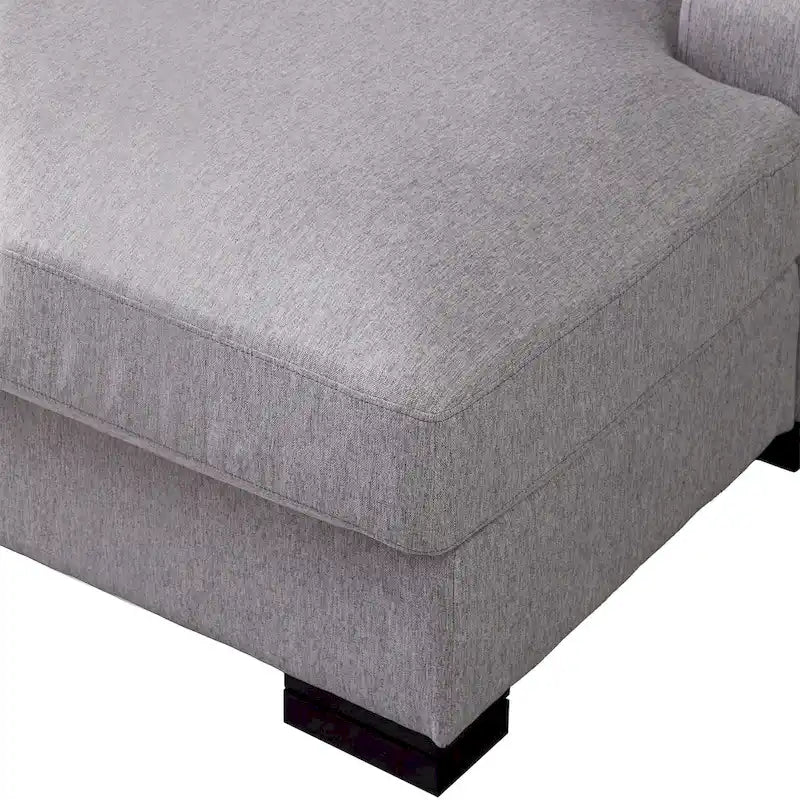 Sofá-cama moderno de meados do século, extragrande, com chaise longue e almofada