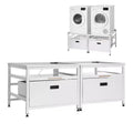 Estrado VEVOR para máquina de lavar roupa, altura de 22.6 in, estrados de 29x29 in para máquina de lavar e secar roupa com bandeja extraível e espaço de arrumação, capacidade de carga de 800 lbs, antiderrapante, branco
