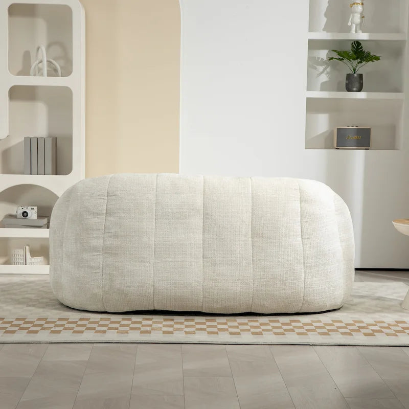 Witte chenille loungefauteuil van 63,78 met schuim met hoge dichtheid