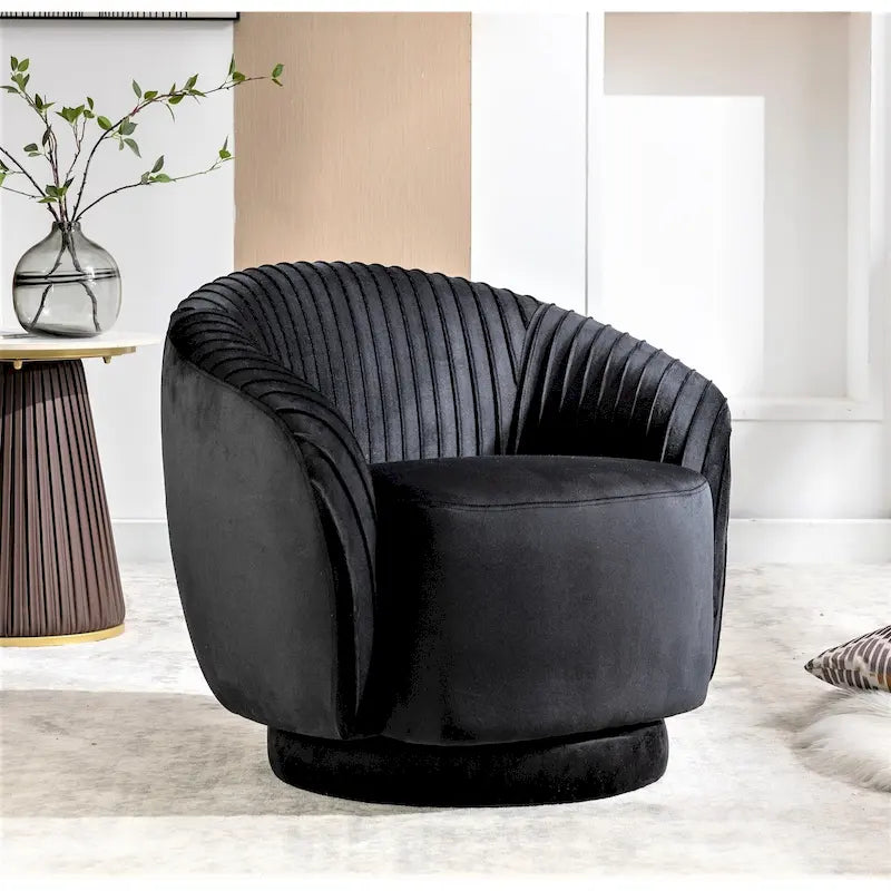 Petit fauteuil pivotant en velours Milvo