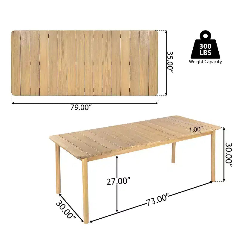Conjunto de jantar rústico Irene da Christopher Knight Home com 9 peças, em madeira de acácia para exterior, cadeiras com encosto curvo e almofadas