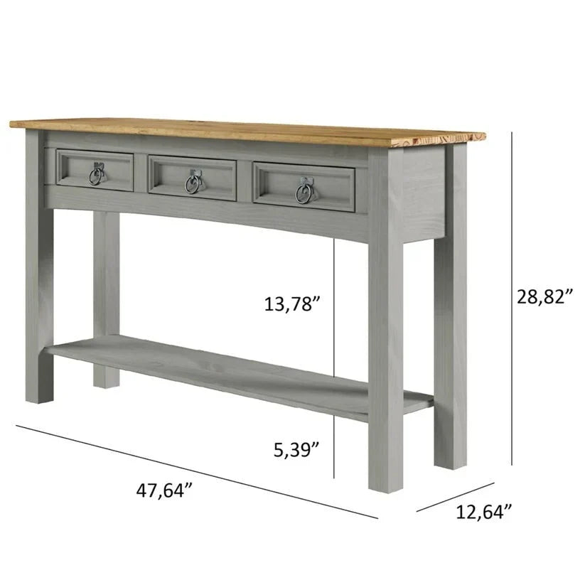 Console d’entrée en bois à 3 tiroirs Corona | Furniture Dash - N/A