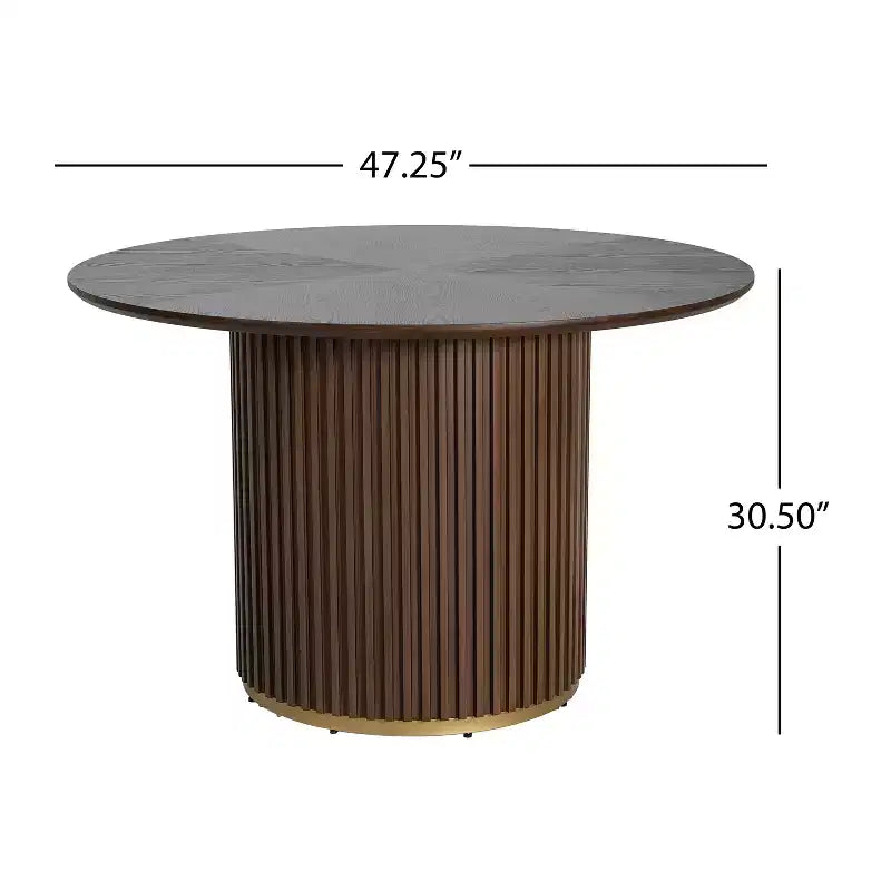 Conjunto de mesa de jantar redonda moderna de 5 peças Christopher Knight Home Shankar com cadeiras estofadas de madeira de seringueira