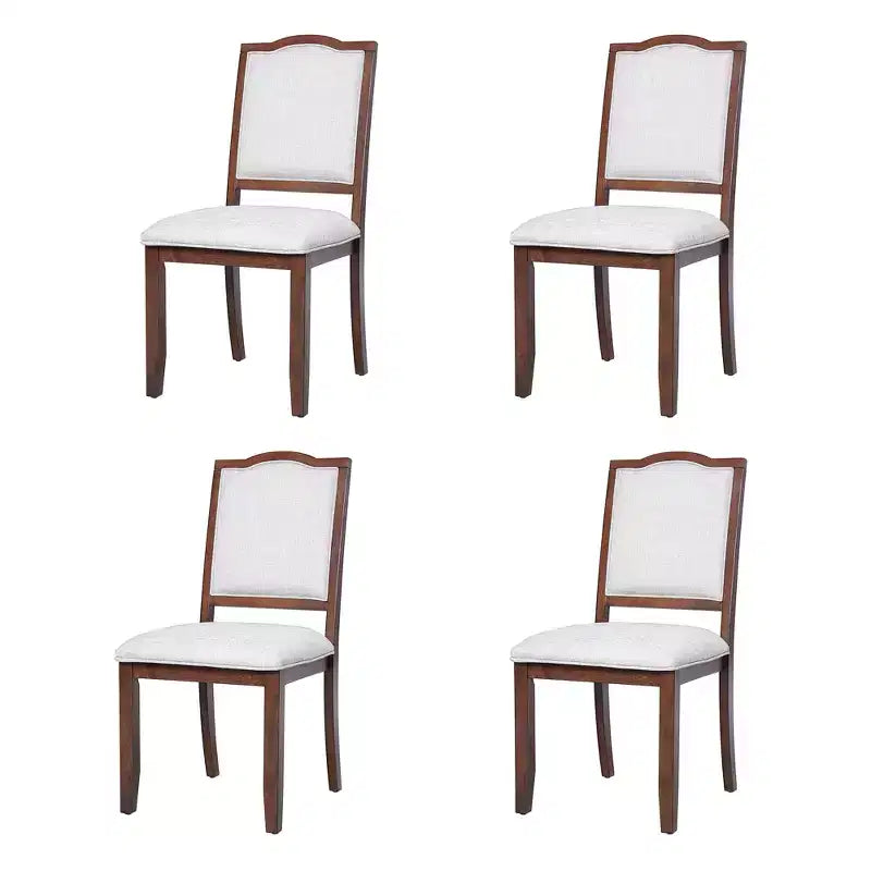 Ensemble de 4 chaises de salle à manger de style maison de campagne, à dossier haut et assise rembourrée