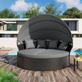 Conjunto de 4/5 peças para convívio no exterior Nuon, conjunto de espreguiçadeira de vime com cobertura, da Havenside Home