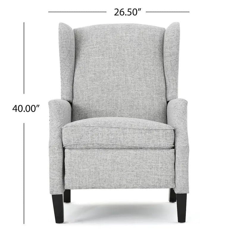 Fotel rozkładany typu wingback z mechanizmem push-back, tapicerowany, w klasycznym stylu, do salonu