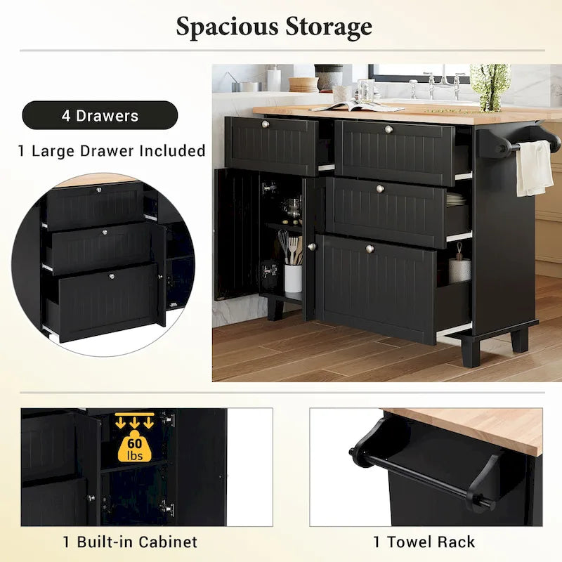 Conjunto de ilha de cozinha TOPMAX com aba rebatível e 2 lugares, conjunto de mesa de jantar com prateleira ajustável, gavetas e toalheiro