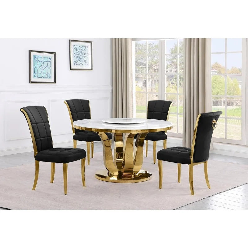 Conjunto de jantar redondo de 5 peças Best Quality Furniture D325-SC324-7