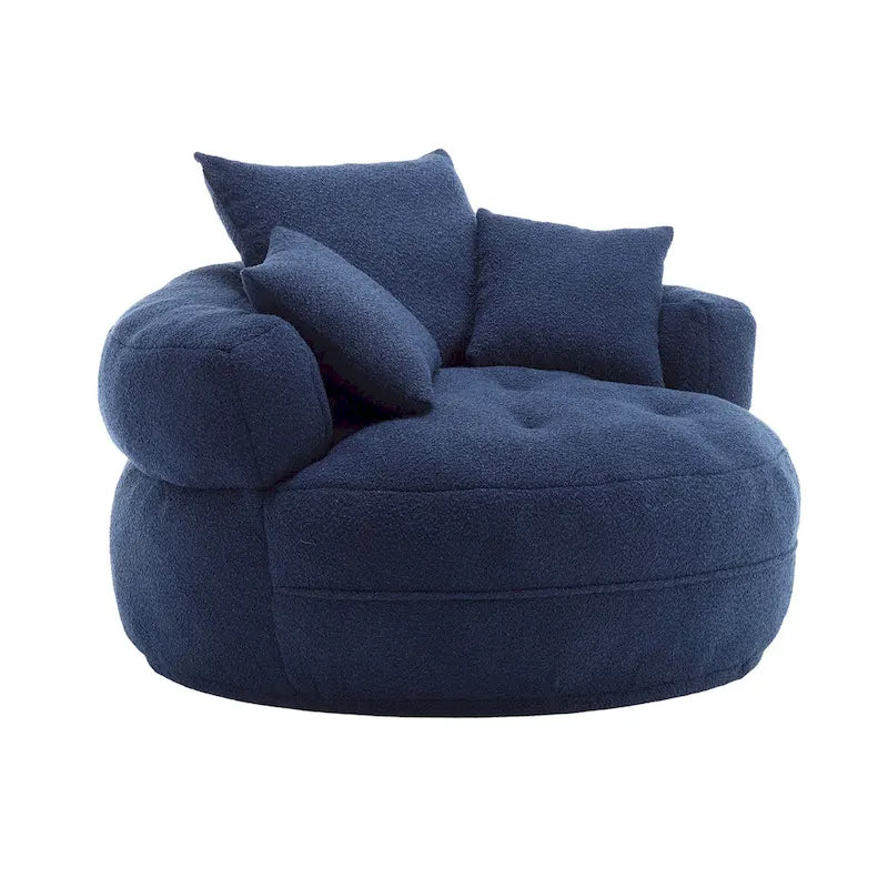 Runder Lazy-Sofa-Sessel -C Weiß/Blau/Grau/Gelb/Orange/Rosarot/Marineblau/Grün, Einzel- und Zweisitzer