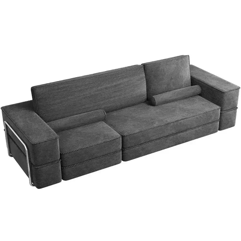 Sofá modular Cloud convertível, sofá modular confortável de veludo cotelê, sofá confortável com assento profundo e almofadas altas, fácil de montar