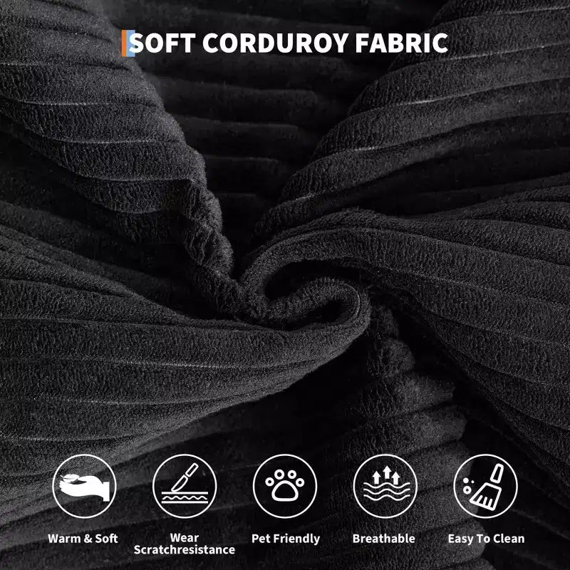 Sofá-cama, colchão dobrável 5-em-1 de 78.8, sofá/canapé, estrutura de aço de formato fixo, bombazina com almofadas