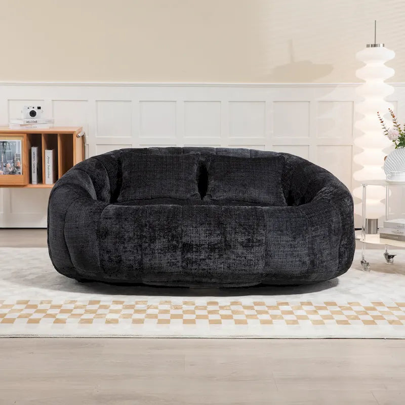 GDFStudio - Divano relax Laurel in ciniglia a 2 posti con schiuma ad alta densità e comfort extra-large