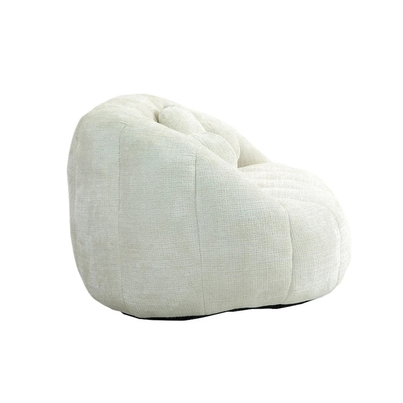 Witte chenille loungefauteuil van 63,78 met schuim met hoge dichtheid