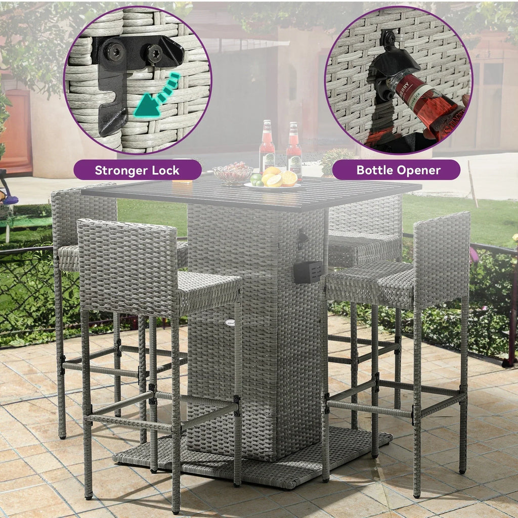 Moasis 5-teiliges Outdoor-Möbelset aus Rattan – 5-teilig