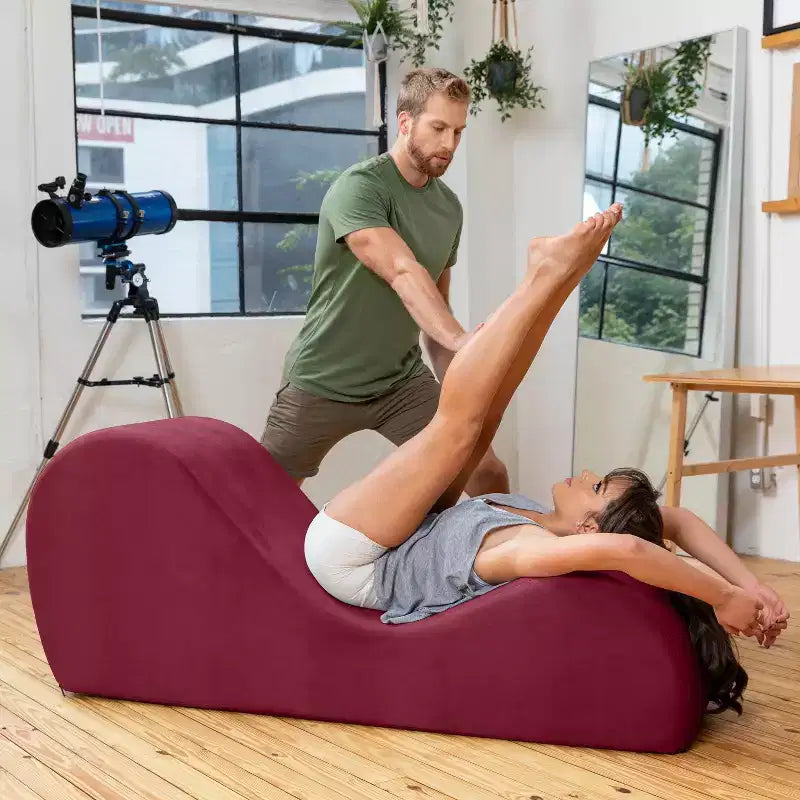 Espreguiçadeira elegante Avana para ioga - fabricada nos EUA - ideal para alongamentos, relaxamento, exercício e muito mais, 60D x 18W x 26H polegadas, cinzento-claro