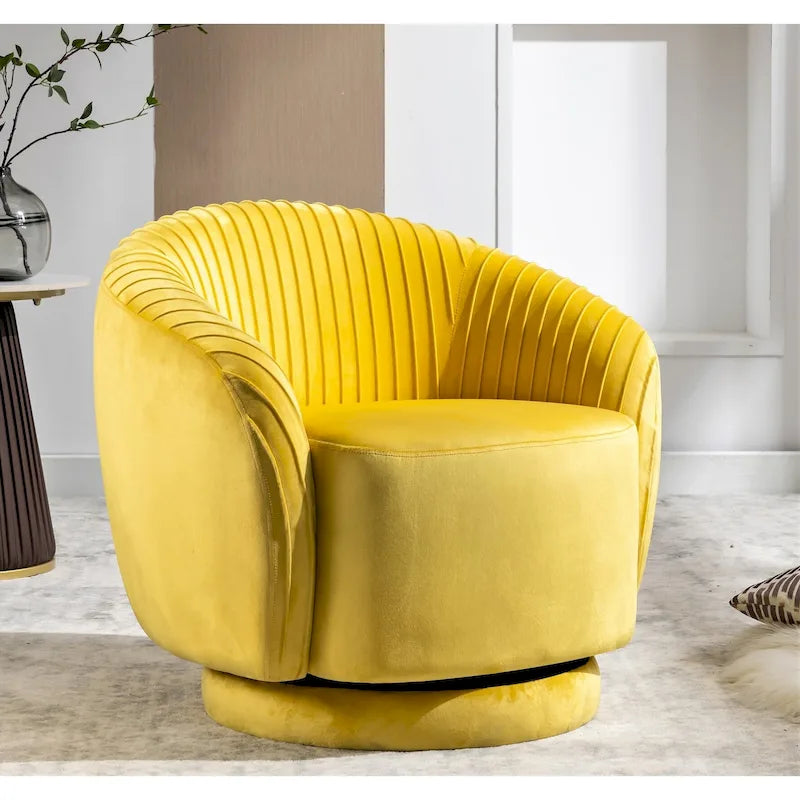 Petit fauteuil pivotant en velours Milvo