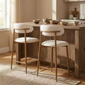 Banco alto de cozinha com assento estofado e pernas metálicas, cadeira moderna de 26.3 para ilha de cozinha