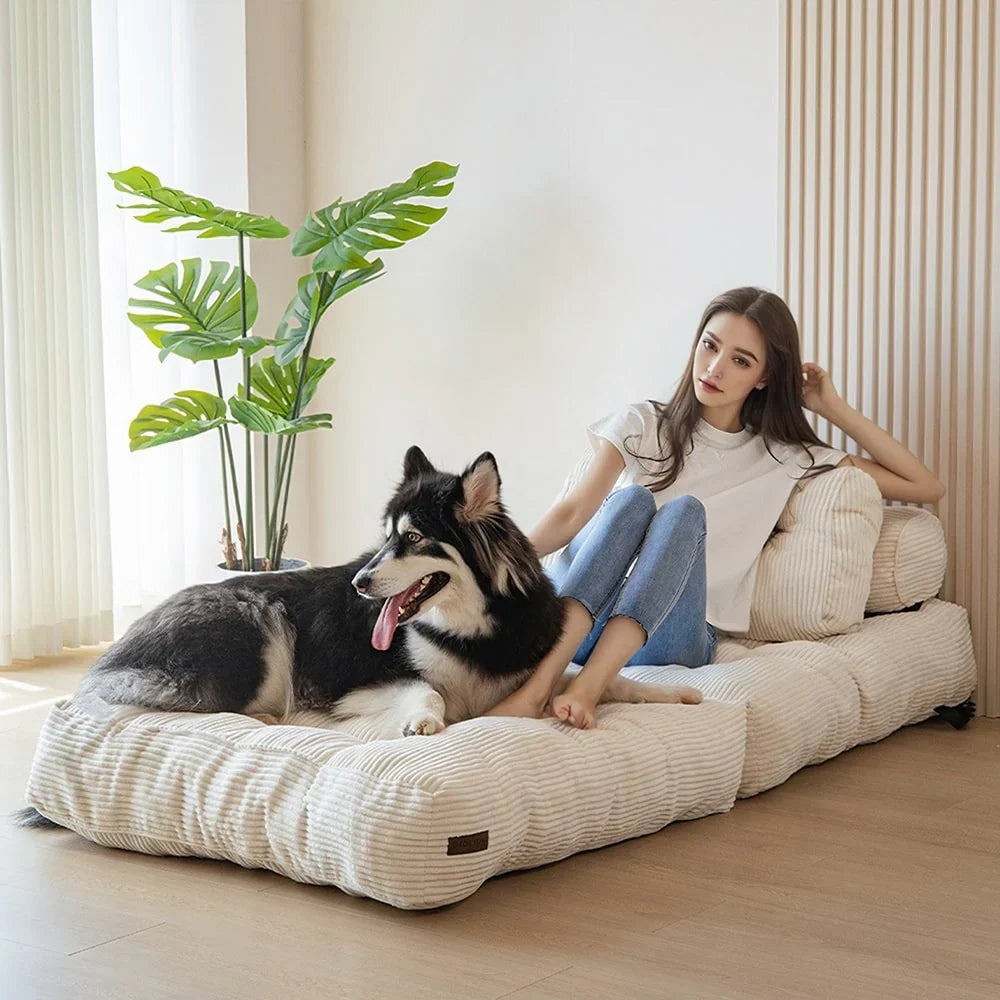 8 Cord-Sofa zum Zusammenklappen, Schlafsofa, Einzel