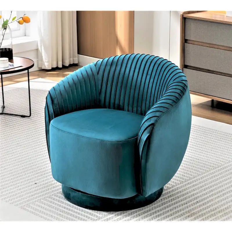 Petit fauteuil pivotant en velours Milvo